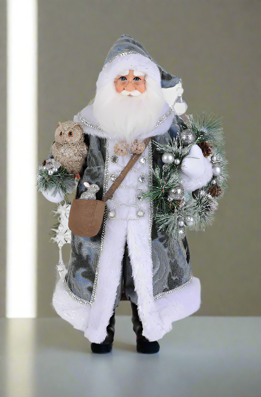 Karen Didion Originals Lighted Snowy Serenity Santa