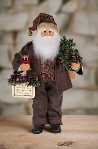 Karen Didion Originals Lighted Wine Sommelier Santa