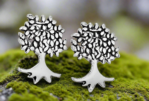 Tiger Mountain Jewelry Tiny Deciduous Sterling Silver Studs- E3570