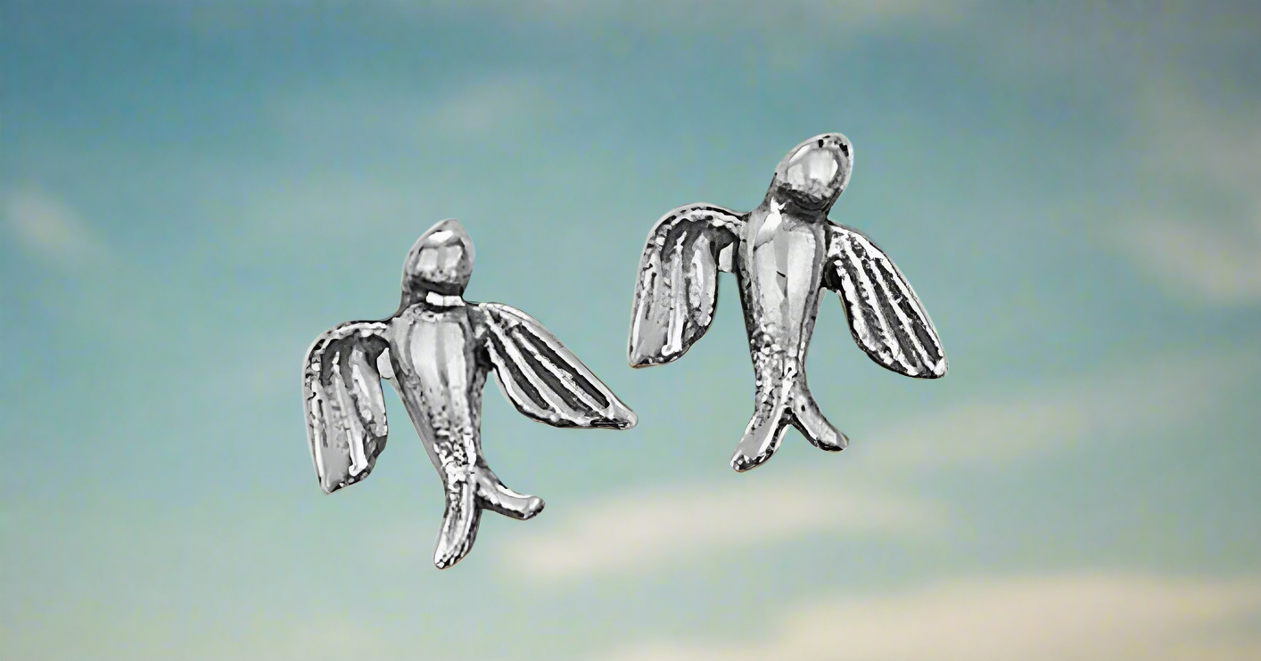 Tiger Mountain Jewelry Fly Away Sterling Silver Studs- E3644