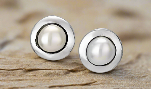 Tiger Mountain Jewelry Zucchero Pearl Sterling Silver Earrings- E3338