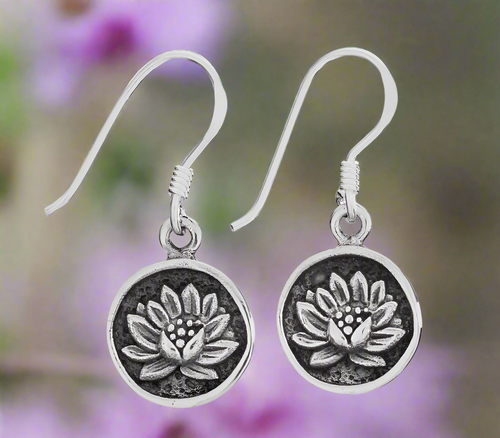 Tiger Mountain Jewelry Floating Lotus Sterling Silver Earrings- e4730
