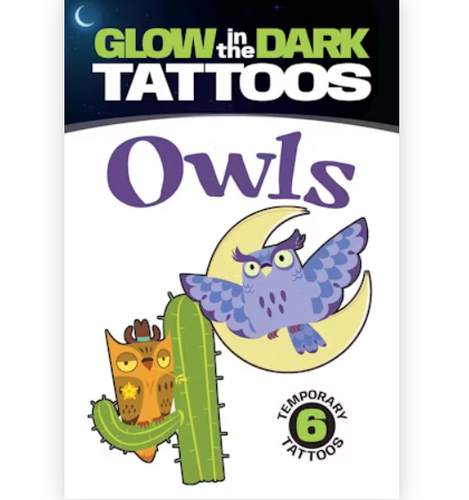 Dover Publications Glow-in-the-Dark Tattoos: Owls