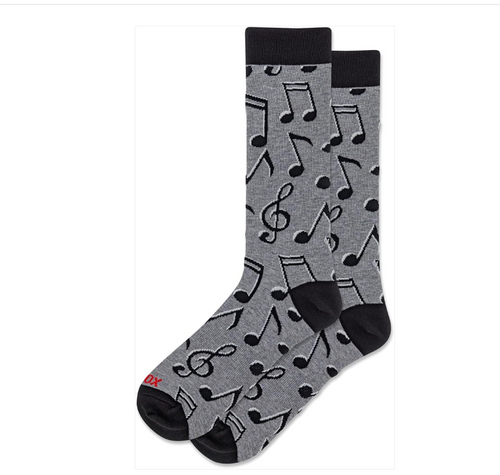 HotSox Men Music Notes Crew Socks