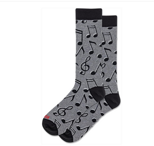 HotSox Men Music Notes Crew Socks