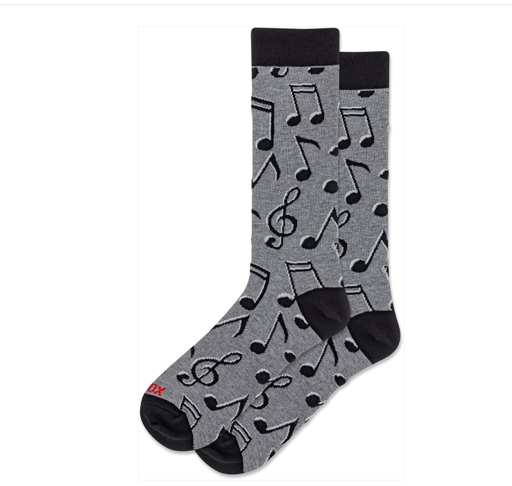 HotSox Men Music Notes Crew Socks