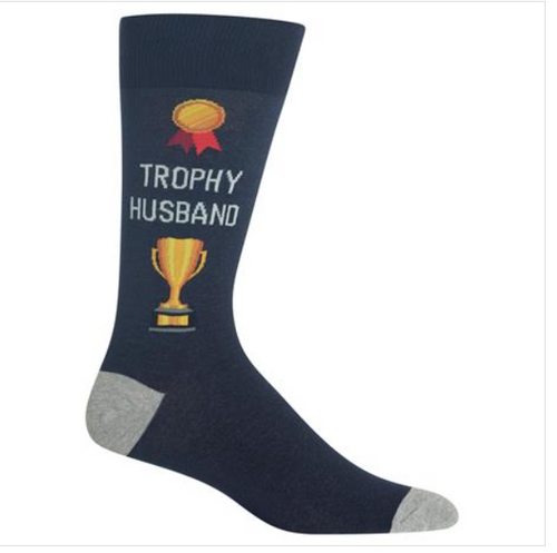 HotSox Men's Trophy Husband Crew Socks