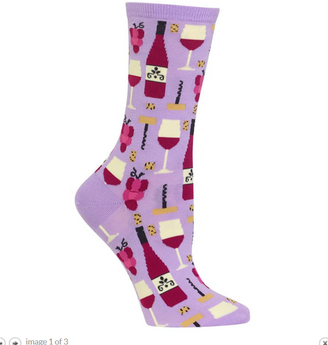 HotSox Women's Wine Crew Socks