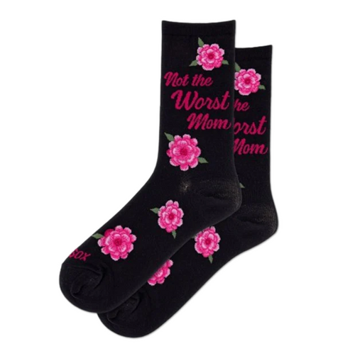 HotSox Not The Worst Mom Womens Crew Socks