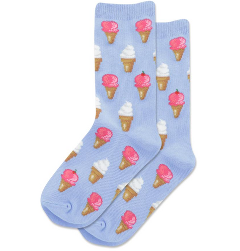 HotSox Kid's Ice Cream Crew Socks- L/XL