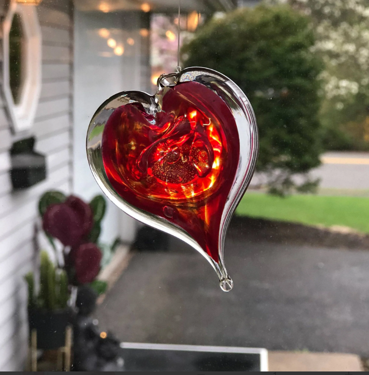 Luke Adams  Glass Heart Suncatcher - Love