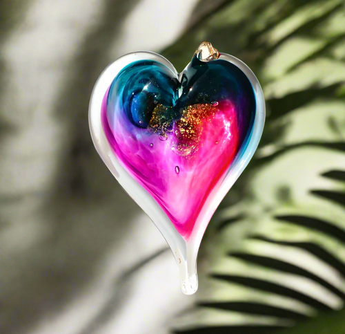 Luke Adams Glass Heart Suncatcher - Joy