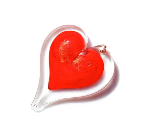 Luke Adams Glass Heart Suncatcher - Light