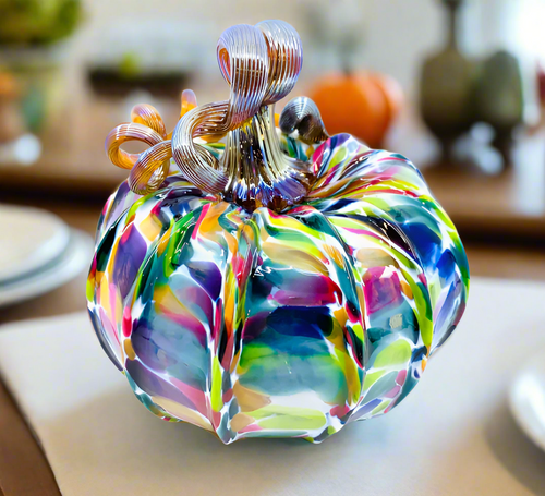 Luke Adams Glass Jewel over White Pumpkin- Squat