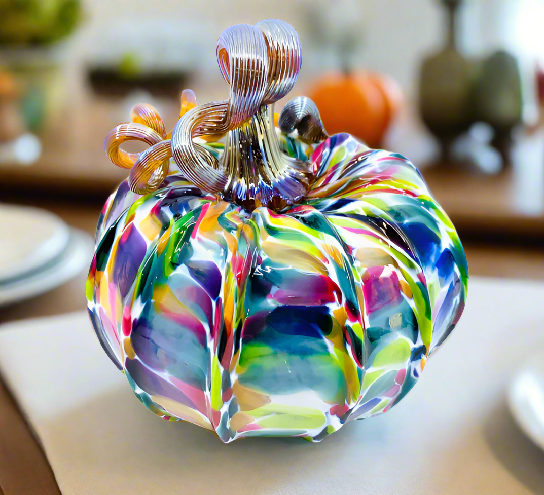 Luke Adams Glass Jewel over White Pumpkin- Squat