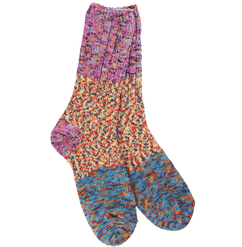 Crescent Sock Company Weekend Ragg Crew Colorblock- Fiesta Multi