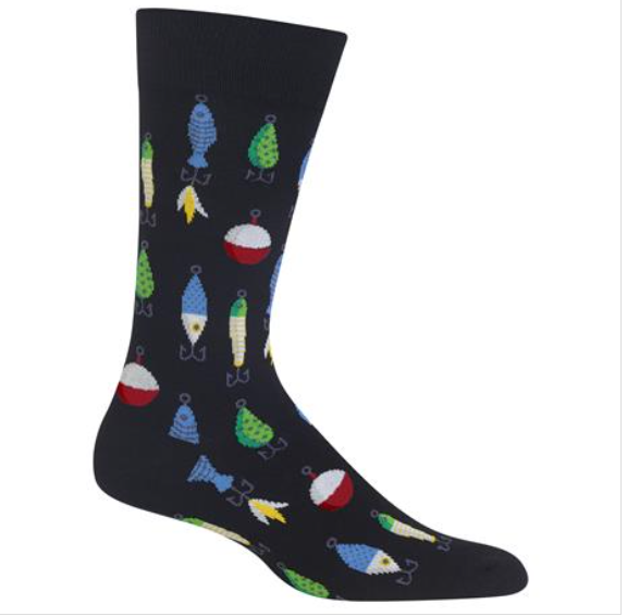 HotSox Men's Fishing Lures Crew Socks