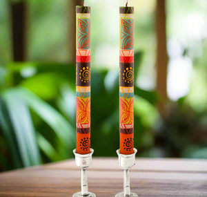 Kapula Desert Rose Candles:  Pair of Two 9" Tapers