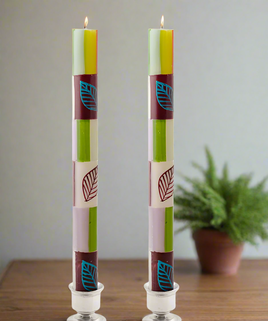 Kapula Magic Garden Painted Candles- Pair of 9