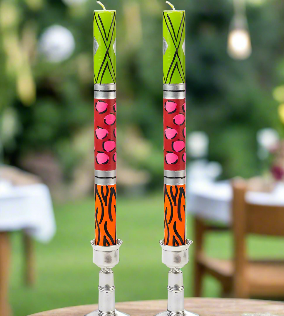 Kapula Wild Animal Painted Candles- Pair 0f 9