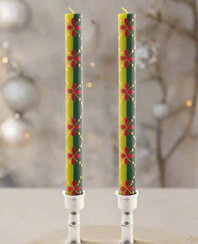 Kapula Christmas Painted Candles- Pair of 9