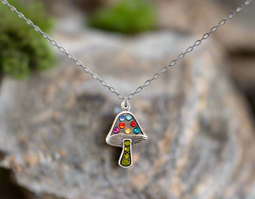 Firefly Jewelry Mushroom Pendant Necklace-9191MC