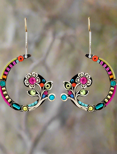 Firefly Jewelry Spiral Flower Earrings-E649MC
