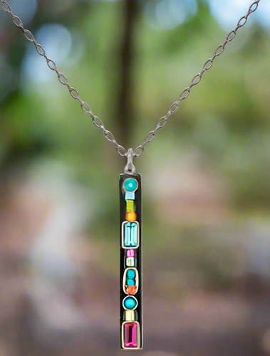 Firefly Jewelry Geometric Skinny Rectangle Pendant -9243MC
