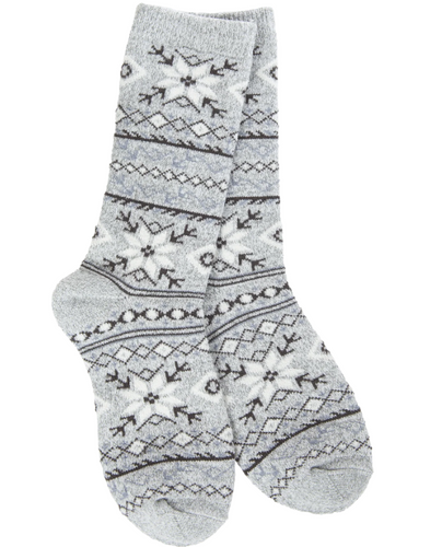 Crescent Sock Company Fair Isle Grey Mini Crew