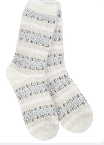 Crescent Sock Company Holiday Feather Multi Stripe Crew