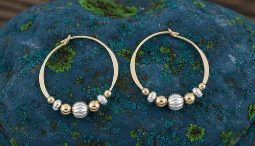 Mark Steel Jewelry Corrugated Bead 18mm Hoops- BD12-gm