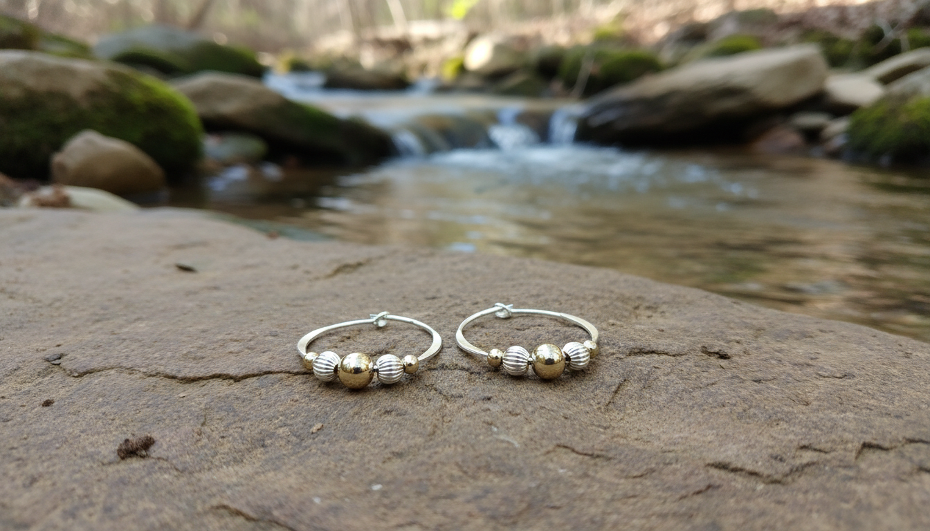 Mark Steel Jewelry Corrugated Mini Bead 15mm Hoops- BD10-gm