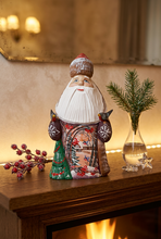 Load image into Gallery viewer, Hand Carved Russian Santa With Birds
