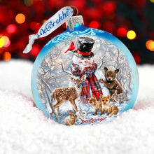 Load image into Gallery viewer, Frosty and His Forest Friends Glass Ornament Limited Edition by G. DeBrekht - Christmas Decor - 73908-DG
