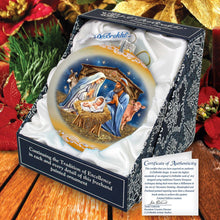Load image into Gallery viewer, From Stable to Savior Lg Glass Ornament by G.Debrekht - Nativity Holiday Decor - 73956G
