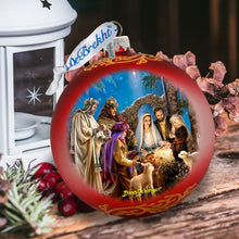 Load image into Gallery viewer, Holy Night Nativity Glass Ornament Limited Edition by D. Gelsinger - Nativity Holiday Decor - 73898-1208
