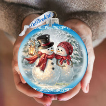 Load image into Gallery viewer, Snow Much in Love Glass Ornament Limited Edition by D. Gelsinger - Christmas Santa Snowman Decor - 73889-1708
