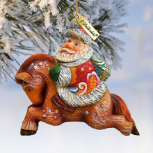 Load image into Gallery viewer, Santa On Pony Sculpted Hand-Painted Christmas Ornament by G. DeBrekht - Christmas Santa Snowman Decor - 63123
