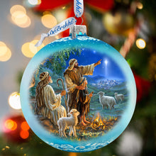 Load image into Gallery viewer, Shepherds Keeping Watch Lg Glass Ornament by D. Gelsinger - Nativity Holiday Decor - 73954
