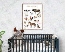 Load image into Gallery viewer, Farm Animals - Wooden Kids Room Decor - First day of school gift - ABC 123 Kids - Montessori Homeschool wooden poster I Educational Poster - Classroom Decor - 310215
