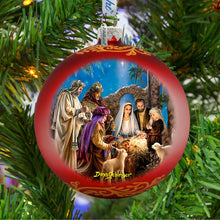 Load image into Gallery viewer, Holy Night Nativity Glass Ornament Limited Edition by D. Gelsinger - Nativity Holiday Decor - 73898-1208
