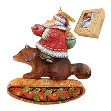 Load image into Gallery viewer, Santa On Raccoon Sculpted Hand-Painted Christmas Ornament by G. DeBrekht - Christmas Santa Snowman Decor - 63132
