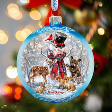 Load image into Gallery viewer, Frosty and His Forest Friends Glass Ornament Limited Edition by G. DeBrekht - Christmas Decor - 73908-DG
