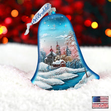 Load image into Gallery viewer, Winter Bells Glass Ornament Set of 3 by G. DeBrekht - Christmas Decor - 73180-B3

