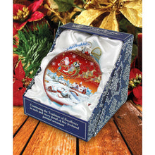 Load image into Gallery viewer, Up-Up and Away Red Glass Ornament Limited Edition by G. DeBrekht - Christmas Santa Snowman Decor - 73842R
