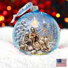 Load image into Gallery viewer, Nativity at the Chapel Glass Ornament Limited Edition by D. Gelsinger - Nativity Holiday Decor - 73895-1606

