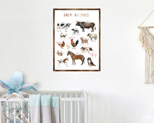 Load image into Gallery viewer, Farm Animals - Wooden Kids Room Decor - First day of school gift - ABC 123 Kids - Montessori Homeschool wooden poster I Educational Poster - Classroom Decor - 310215
