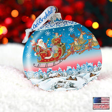 Load image into Gallery viewer, Up-Up Away Ball Glass Ornament Limited Edition by G. DeBrekht - Christmas Santa Snowman Decor - 73842
