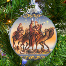 Load image into Gallery viewer, Nostalgic Tree Kings Journey Glass Ornament Limited Edition by G. DeBrekht - Nativity Holiday Decor - 73882
