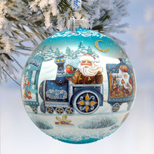 Load image into Gallery viewer, Express Train Ball Glass Ornament Limited Edition by G. DeBrekht - Christmas Santa Snowman Decor - 73873B
